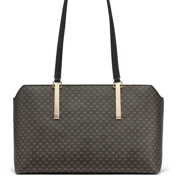 Calvin Klein Black and Brown Shoulder Bag - Picture 2 of 5